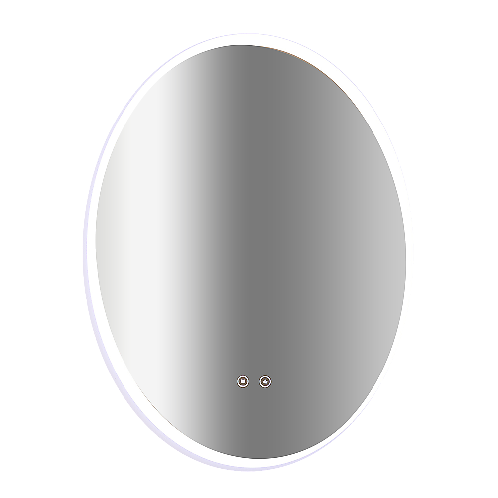 LED Anti-Fog Oval Mirror with Touch Switch, Waterproof, 60x80cm