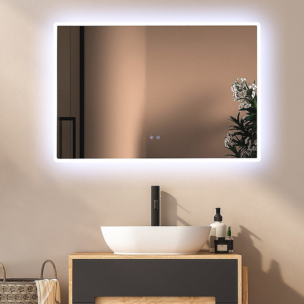 Anti-Fog LED Rectangular Bathroom Mirror with Touch Switch