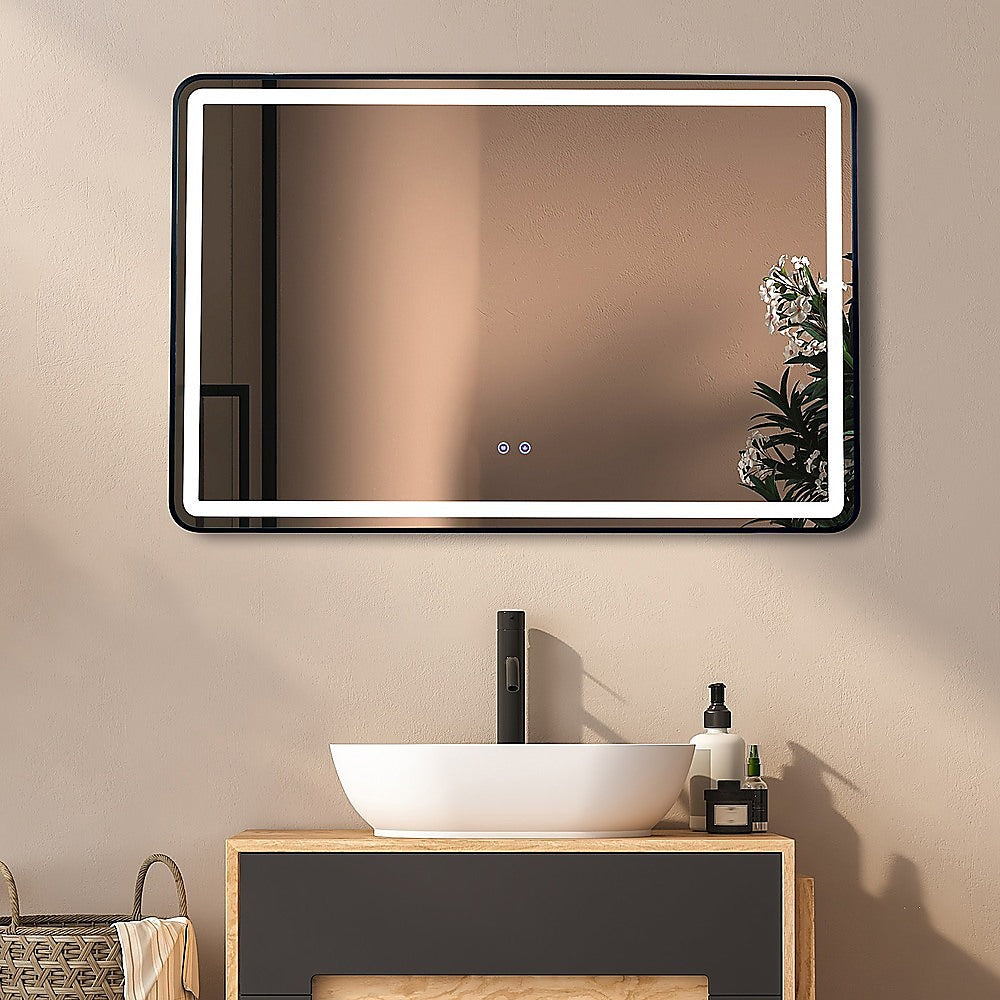 LED Anti-Fog Rectangular Mirror, Touch, Waterproof, 120x80