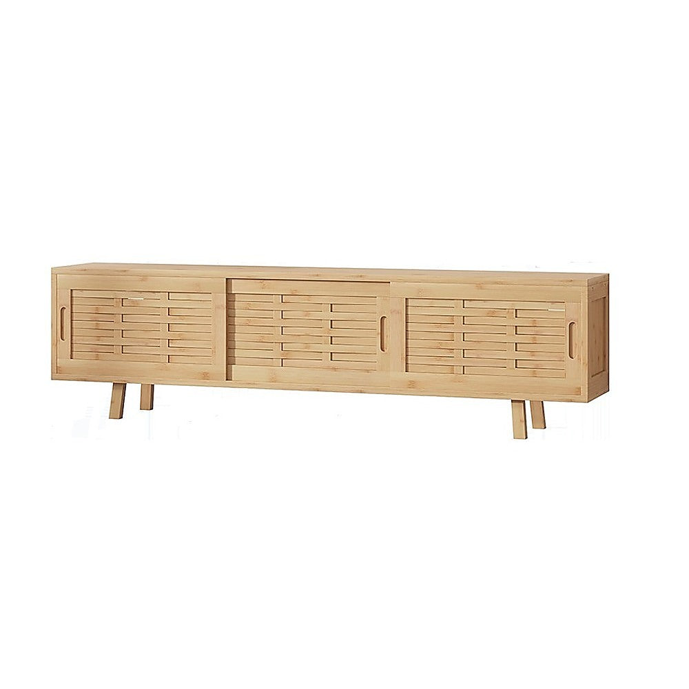 Sustainable Bamboo TV Cabinet with Adjustable Shelves