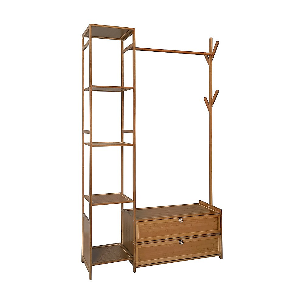 100cm Clothes Rack Stand Storage Shelves Modern Coat Tree