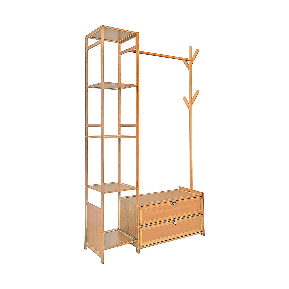 100cm Clothes Rack Stand Storage Shelves Modern Coat Tree