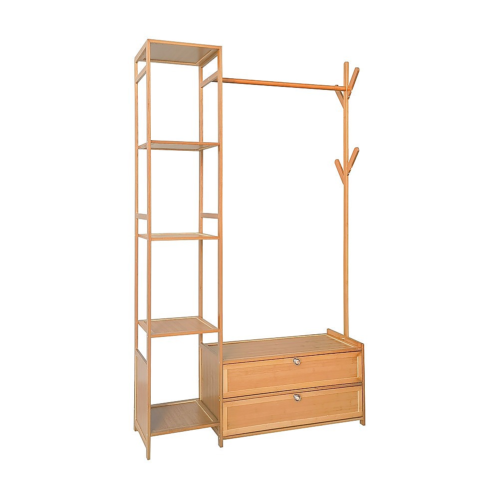 100cm Clothes Rack Stand Storage Shelves Modern Coat Tree