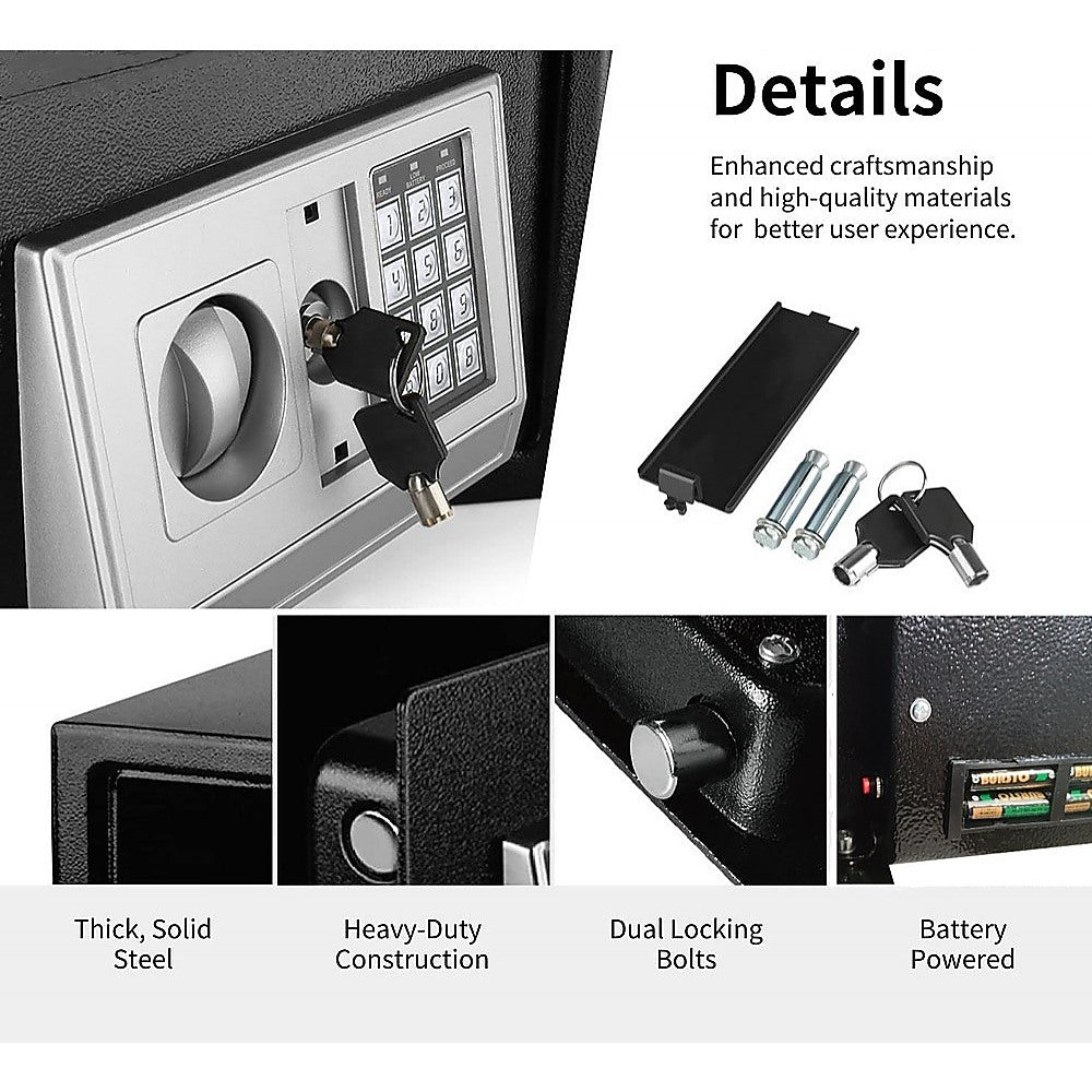 Tamper-Proof Digital Safe with Alarm & Keypad Lock