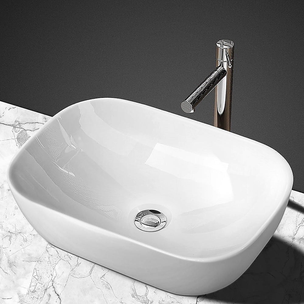 High-Gloss Oval Ceramic Vanity Sink with Anti-Splash