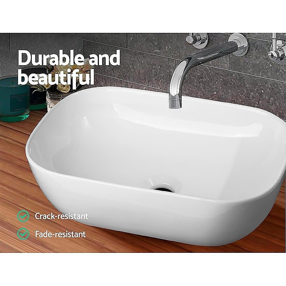 High-Gloss Oval Ceramic Vanity Sink with Anti-Splash