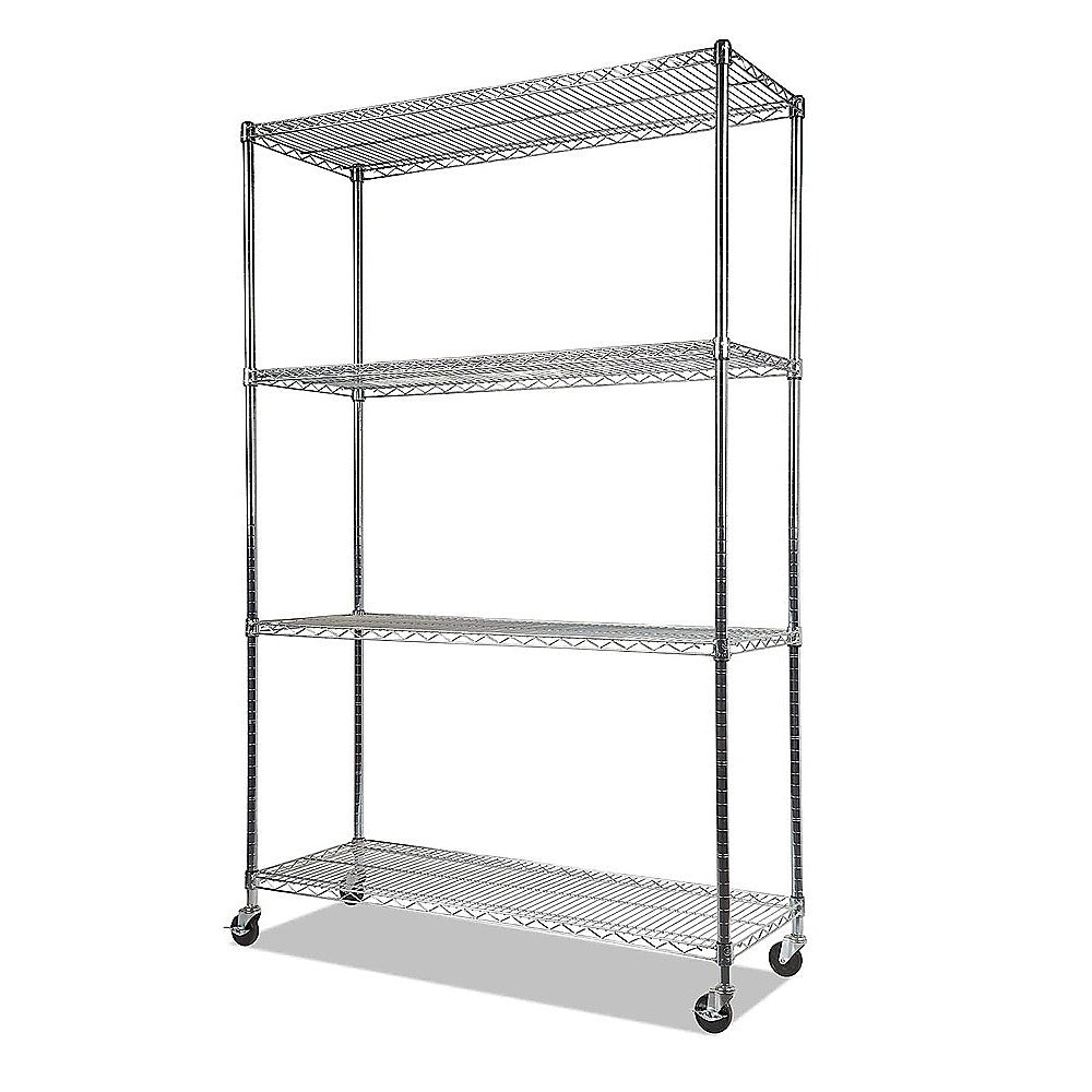 Adjustable Modular Chrome Steel Wire Shelving with Wheels