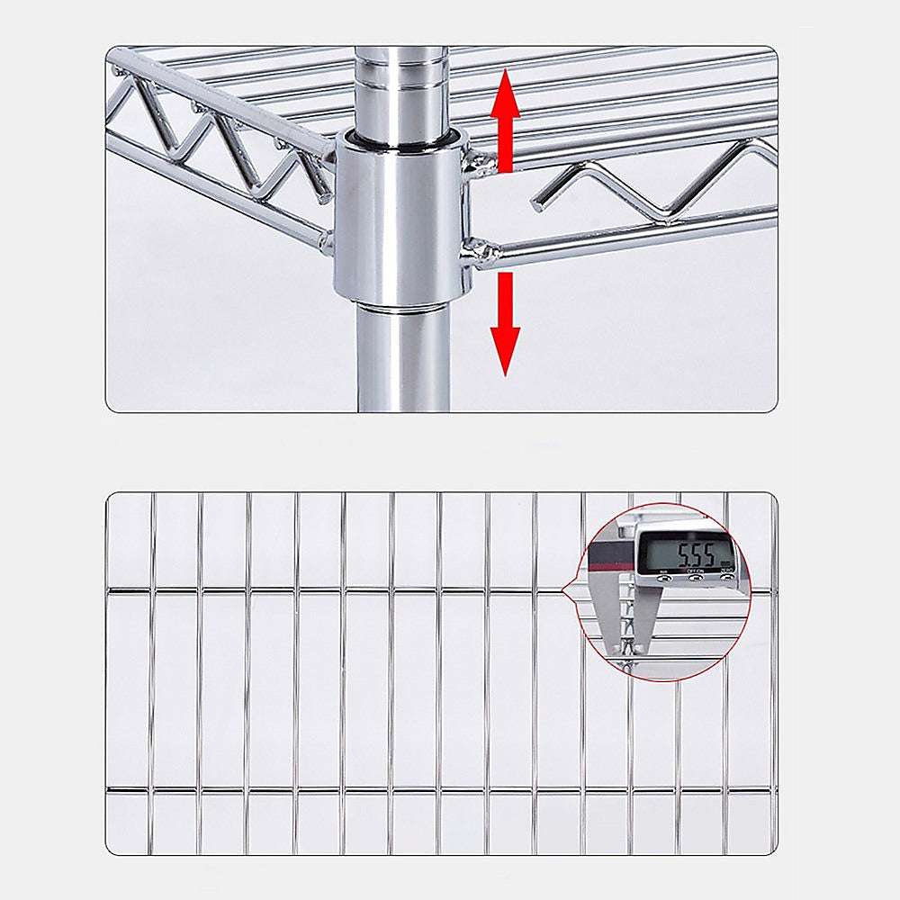 Adjustable Carbon Chrome Modular Wire Storage Shelf 1500mm