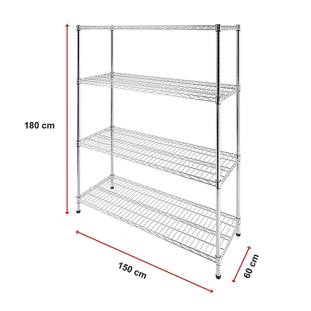 Adjustable Carbon Chrome Modular Wire Storage Shelf 1500mm