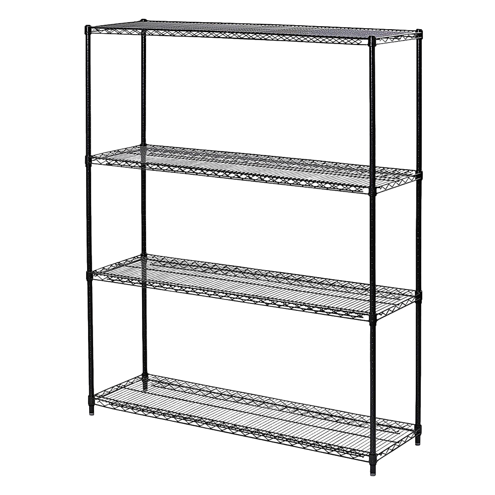 Adjustable Steel Wire Storage Shelf 100kg Capacity, 4-Shelf