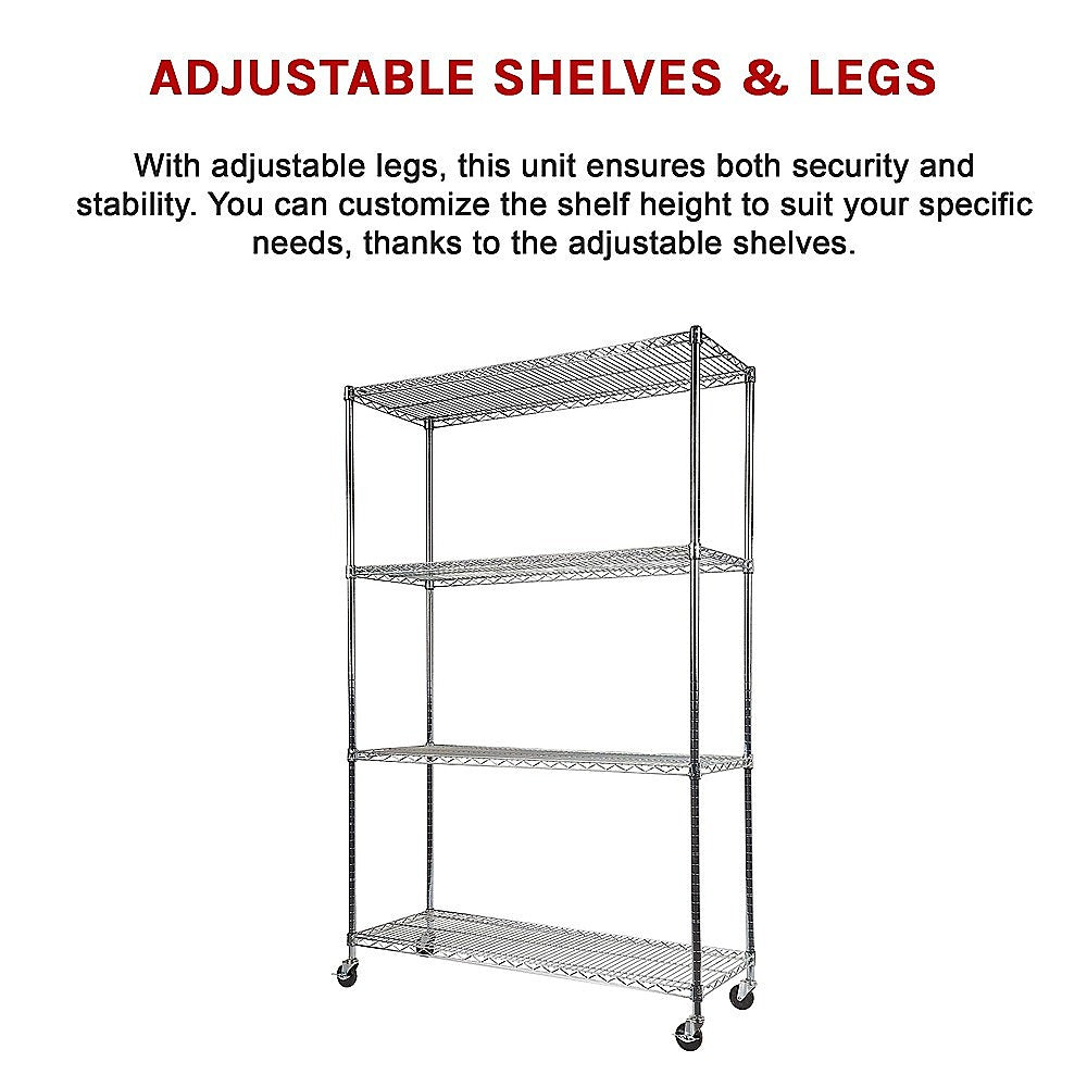 Adjustable Carbon Chrome Plated Wire Storage Shelf Unit