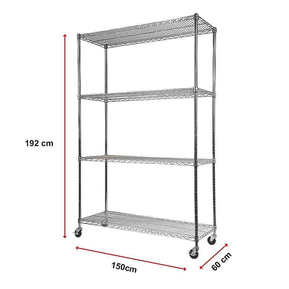 Adjustable Carbon Chrome Plated Wire Storage Shelf Unit