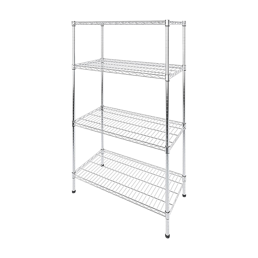 Adjustable Carbon Chrome Steel Wire Shelving, 4 Tiers