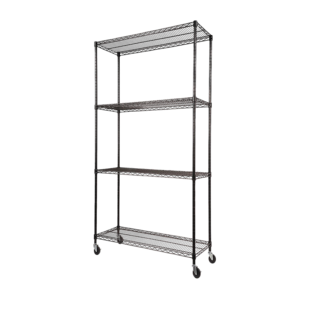 Adjustable Modular Wire Storage Shelf with Wheels - Steel