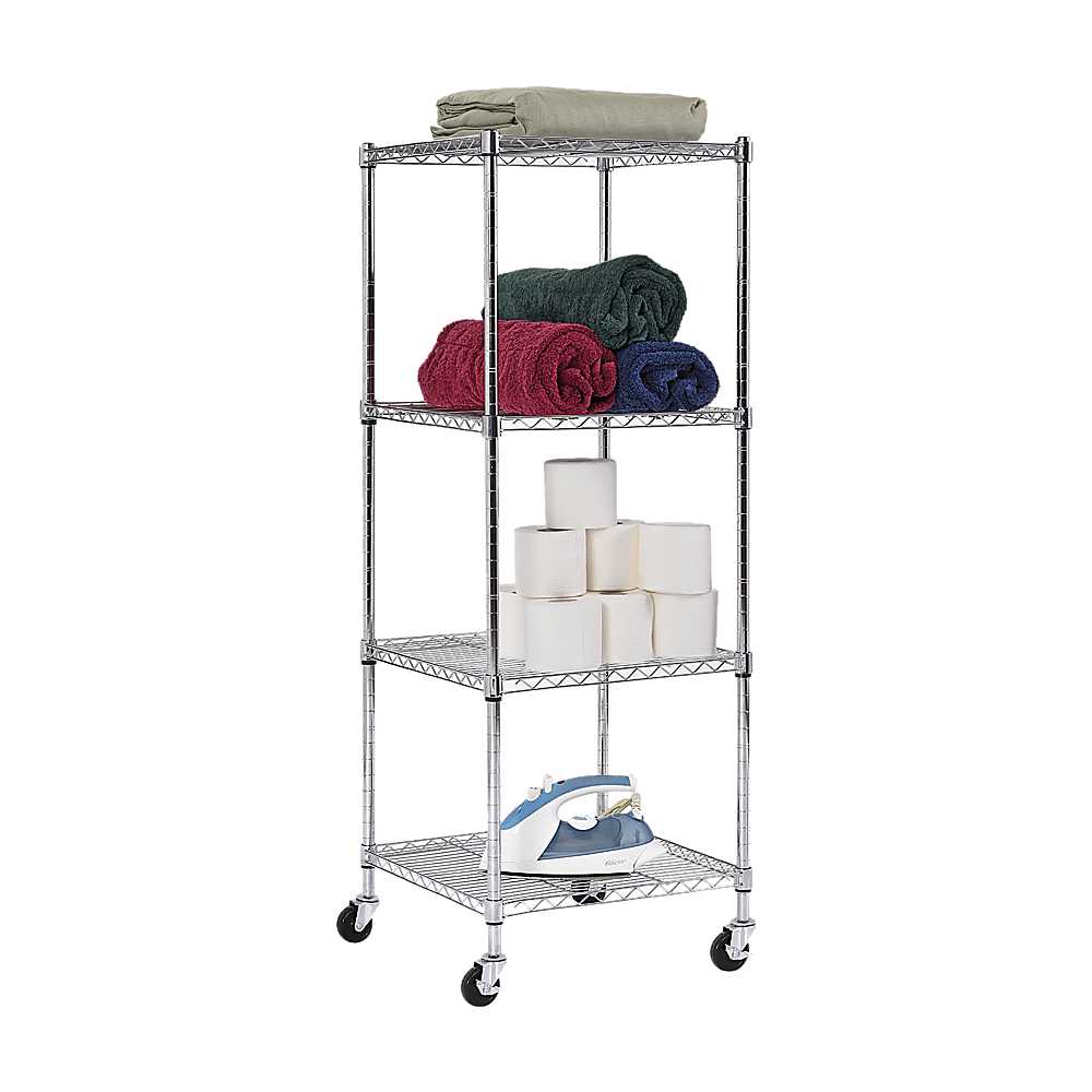 Adjustable Carbon Chrome Wire Shelving with Wheels