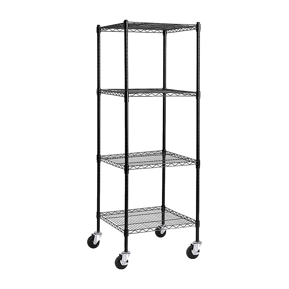 Adjustable Steel Wire Modular Storage Shelf with Wheels