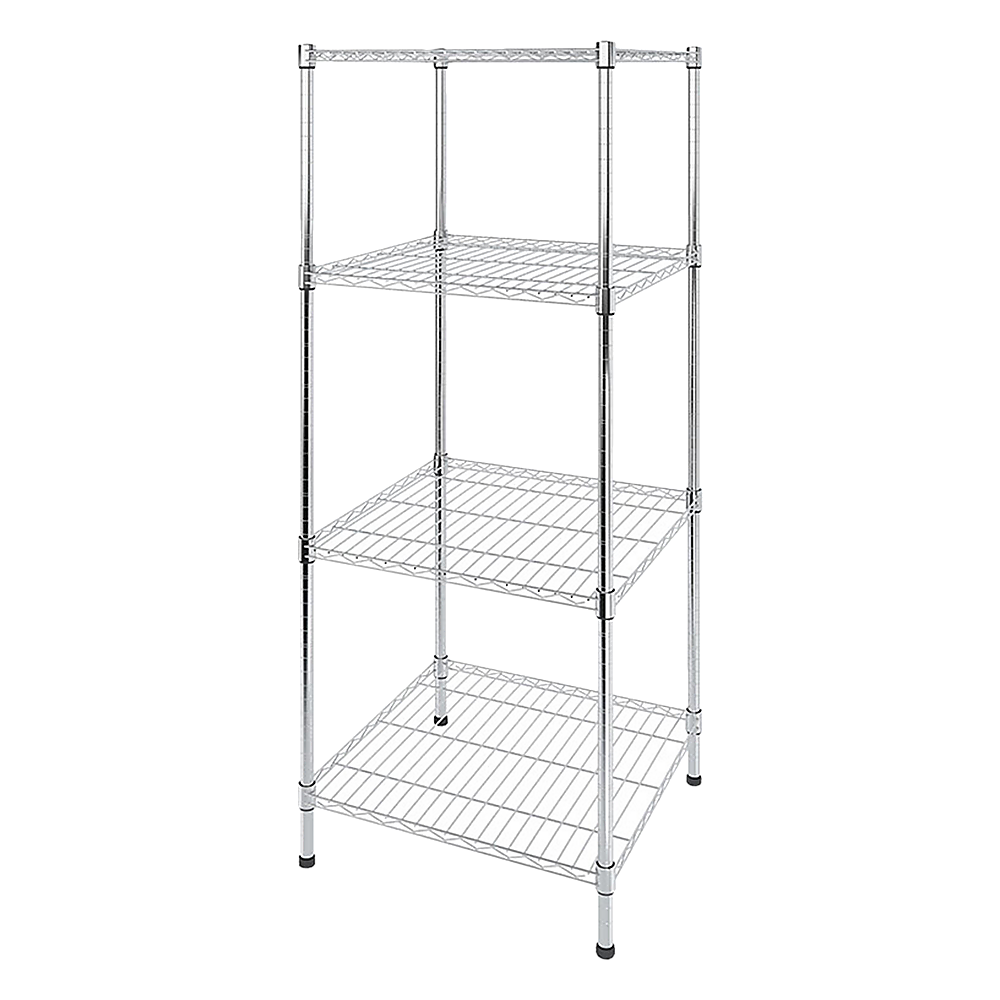 Adjustable Carbon Chrome Wire Storage Shelf, 4-Tier, 450x450x1800mm