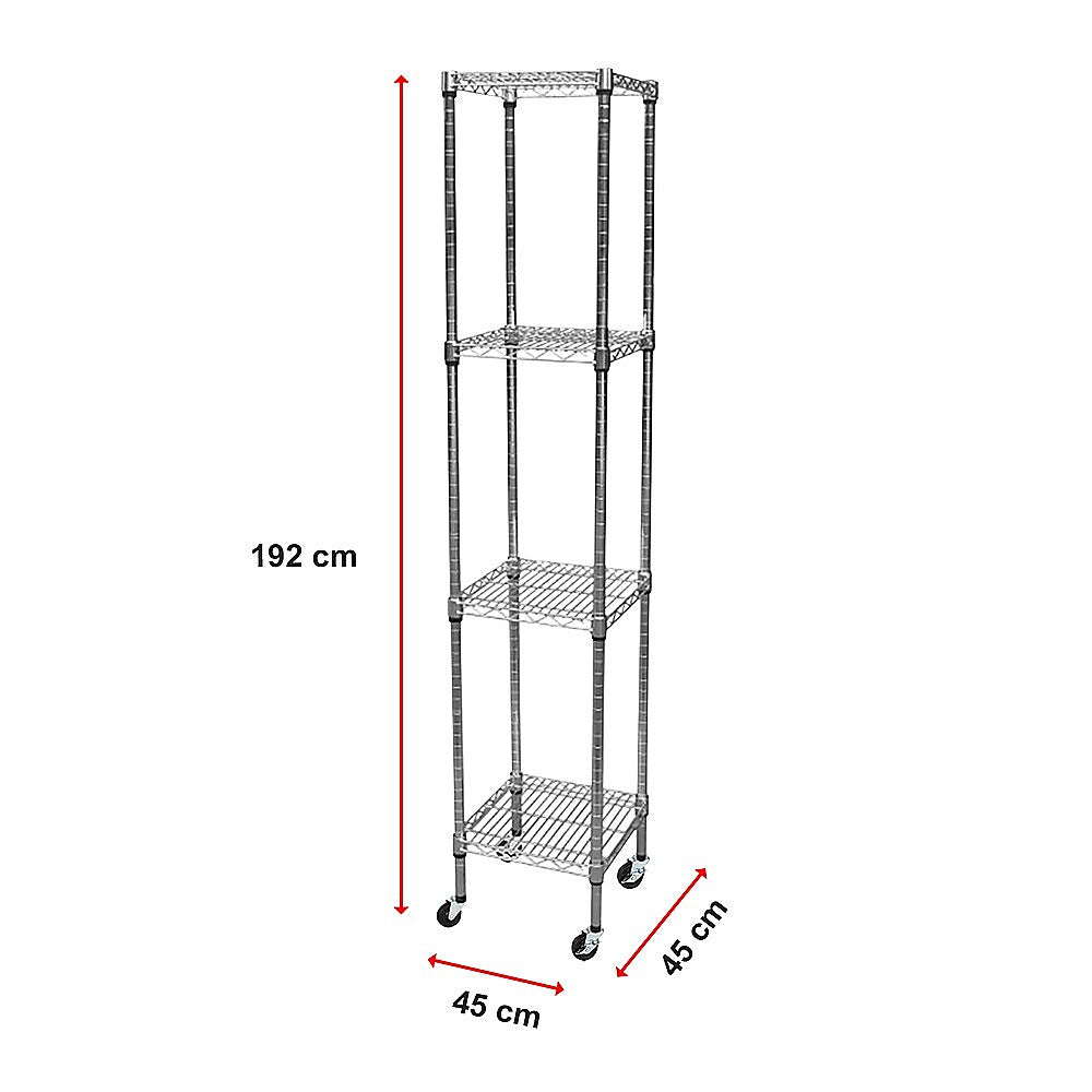 Adjustable Carbon Chrome Steel Wire Shelving Unit 1800mm