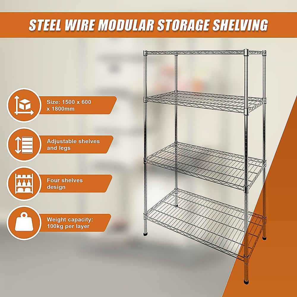 Adjustable Carbon Steel Modular Shelving 1200x600x1800mm