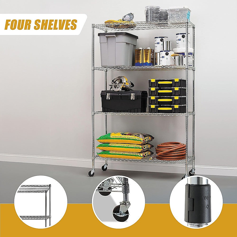 Adjustable Carbon Chrome Wire Storage Shelf 1200x600mm