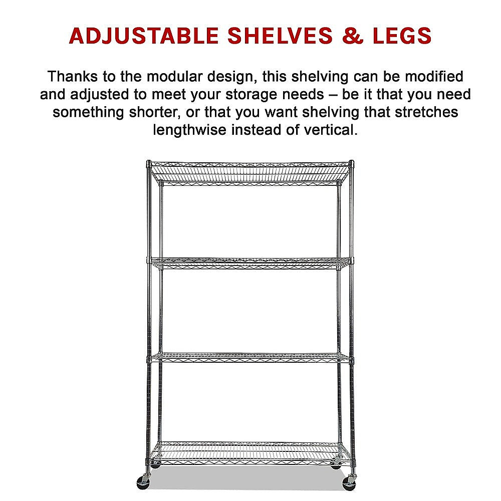 Adjustable Carbon Chrome Wire Storage Shelf 1200x600mm