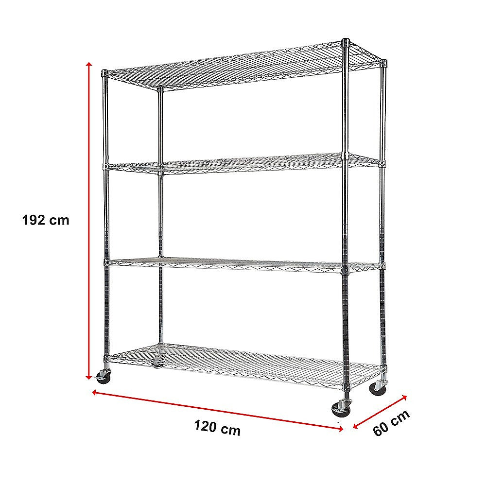 Adjustable Carbon Chrome Wire Storage Shelf 1200x600mm