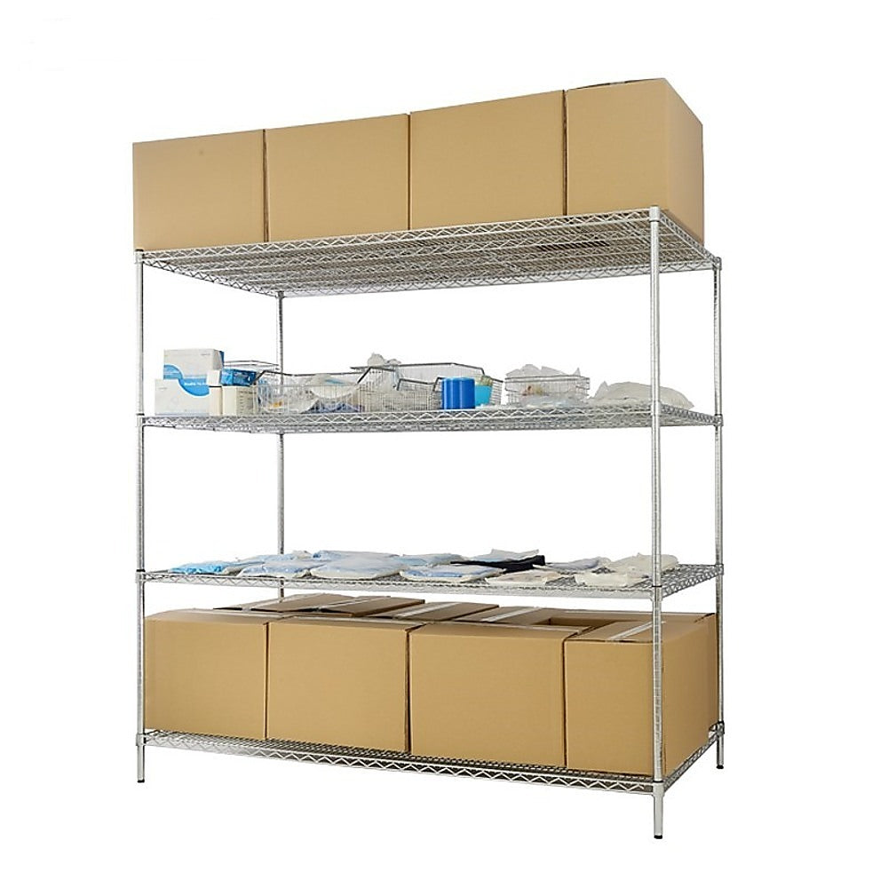 Durable Adjustable 4-Shelf Steel Storage Unit 1500 x 350 x 1800mm