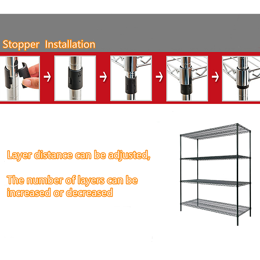 Durable Steel 4-Shelf Adjustable Storage Unit, 1500x350x1800mm