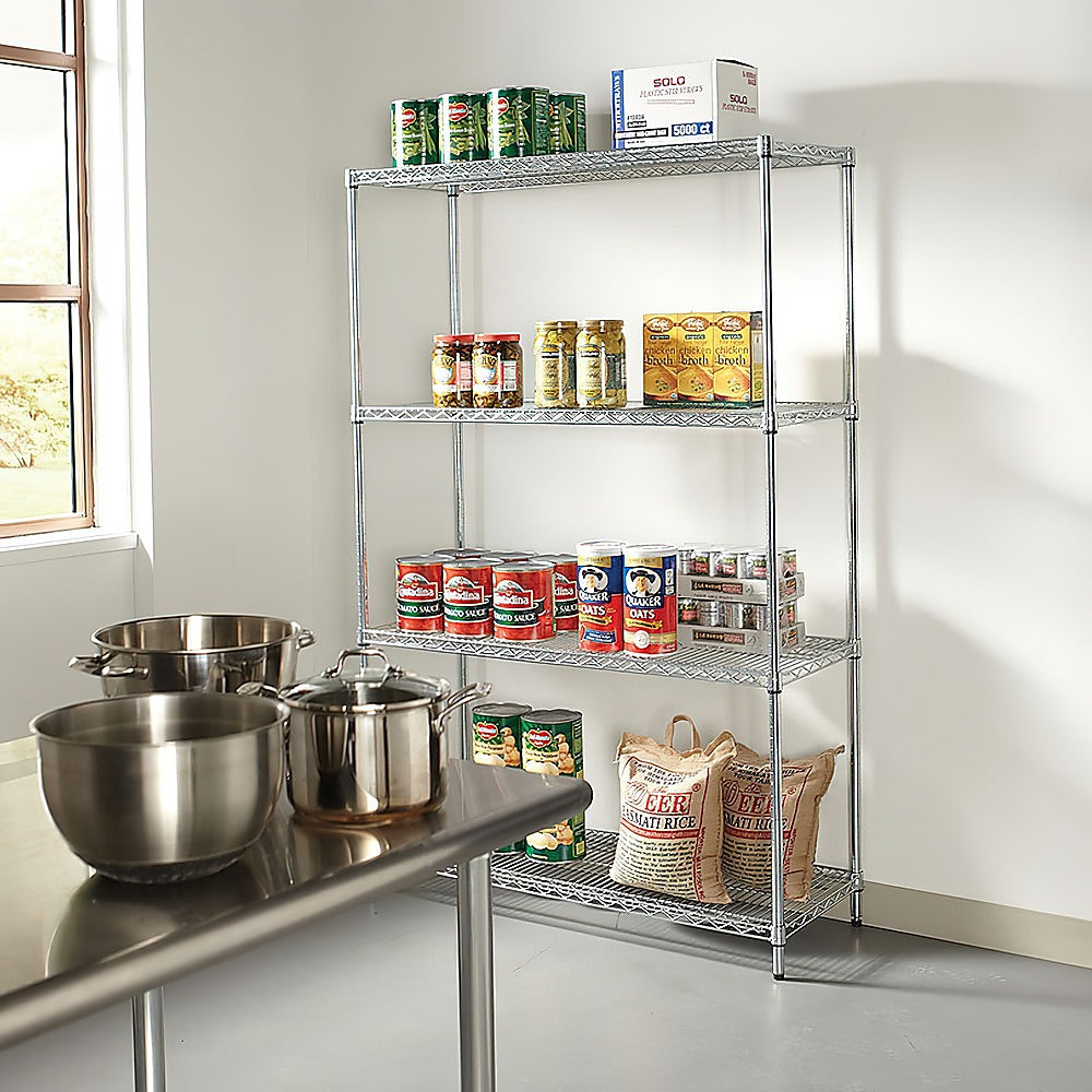 Adjustable Carbon Chrome Shelf, 4-Tier, 900x450x1800mm, Syncrosteel