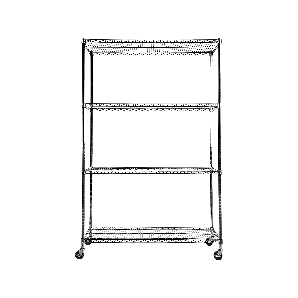 Adjustable Carbon Chrome Wire Storage Shelf with Wheels