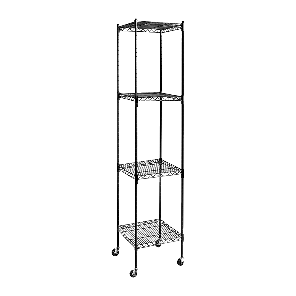 Adjustable Steel Wire Storage Shelf with Wheels - 4 Shelves