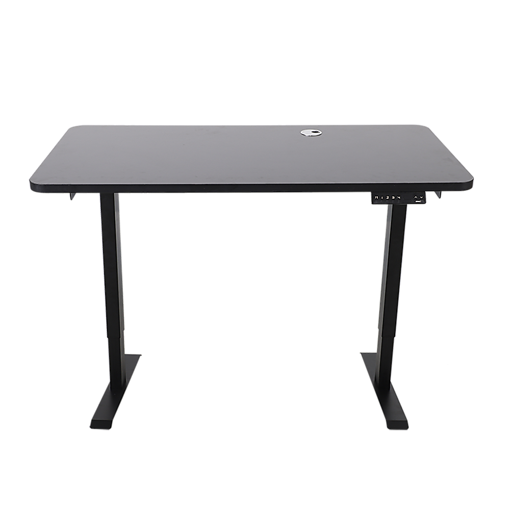 Black 120x60cm Desk Table Top, Cable Hole, Rounded Corners