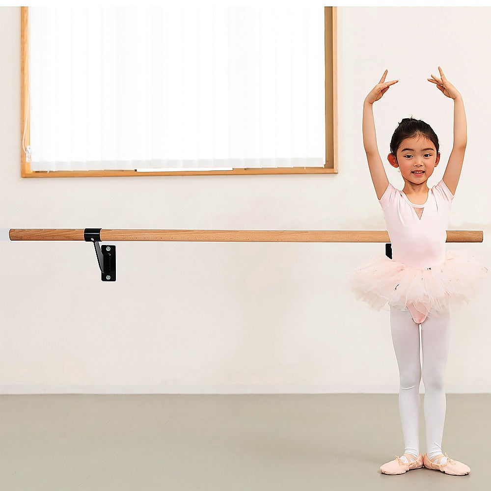 150cm Beech Wood Ballet Barre, Steel Brackets - Randy & Travis