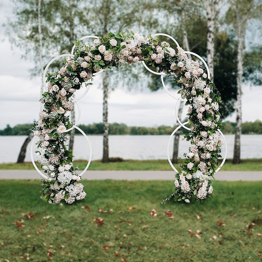 Durable Iron Wedding Arch Backdrop Rings Stand, 2pcs