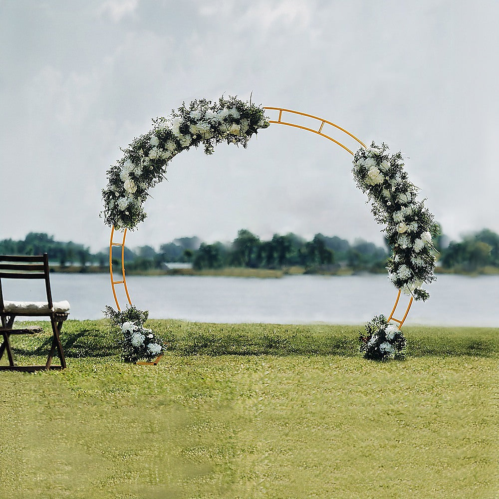 Gold Metal Wedding Arch Stand, 260cm Balloon Backdrop