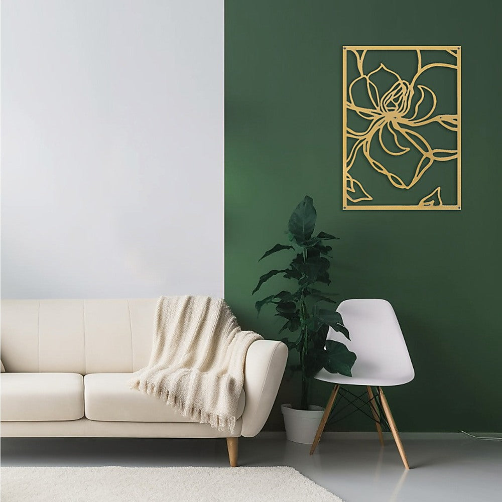 Gold Flower Metal Wall Decor Set - Abstract Floral 3D Art