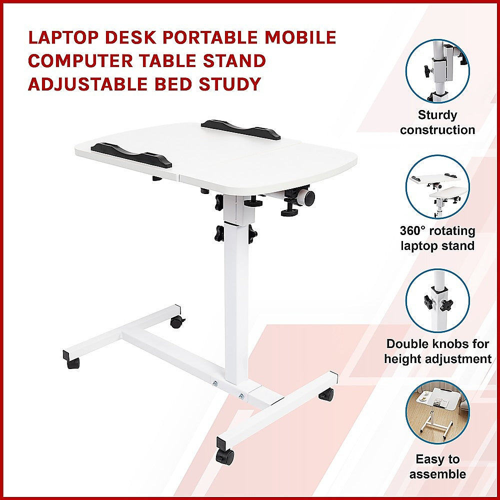 Adjustable Mobile Laptop Desk with Tilt Tabletops