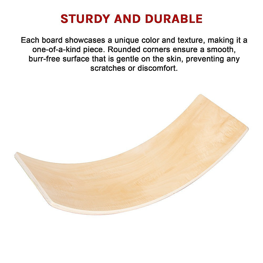 Curved Wooden Wobble Balance Board for Kids & Adults