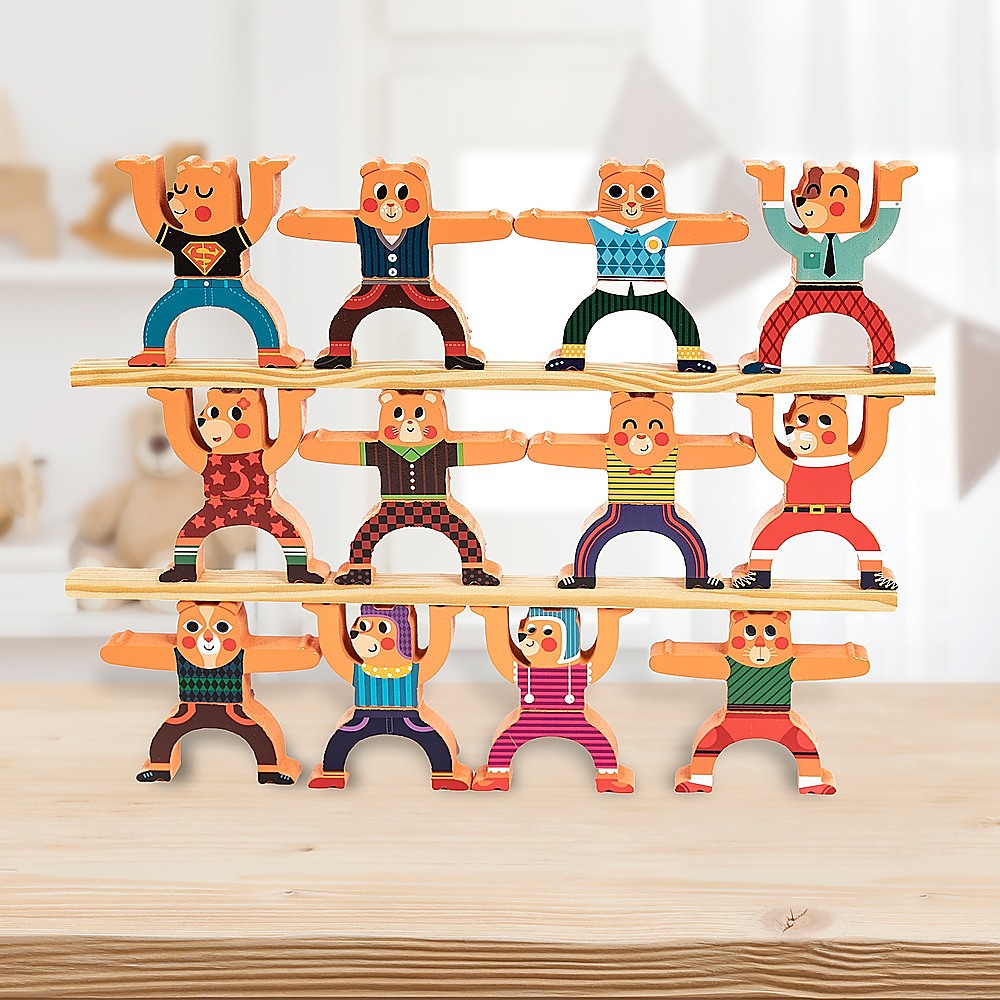 Colorful Magnetic Stacking Blocks Set, Educational Wooden Toys