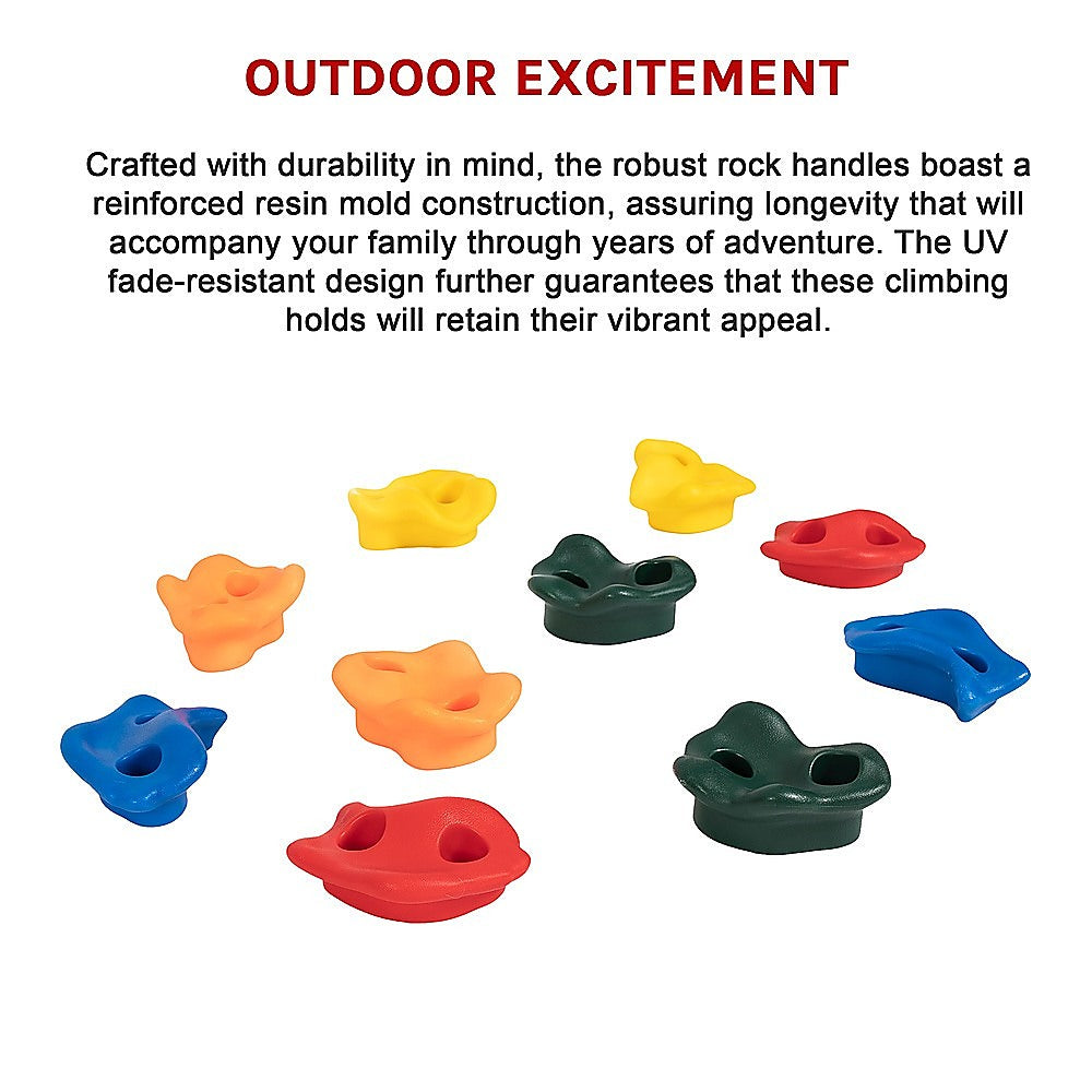 Durable Kids Outdoor Rock Climbing Holds Set - 10 Pack