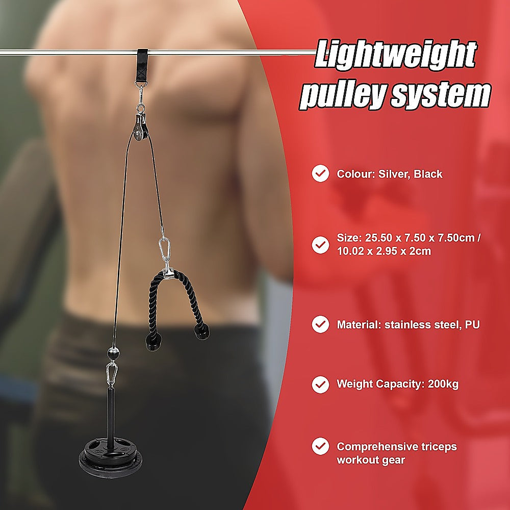 Durable Silent Rotatable Fitness Pulley Set for Triceps Workout