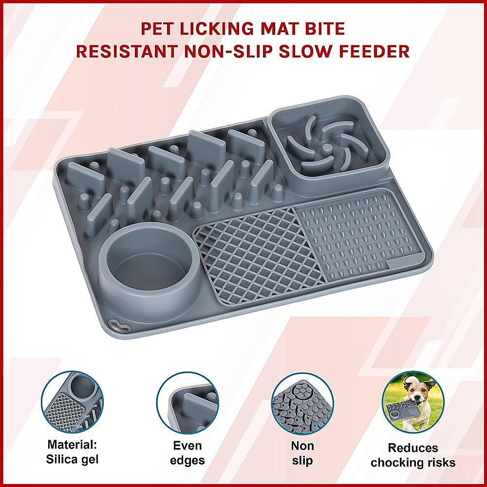 Bite Resistant Non-Slip Slow Feeder Licking Mat for Pets