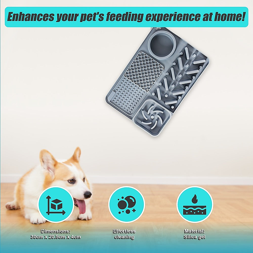 Bite Resistant Non-Slip Slow Feeder Licking Mat for Pets