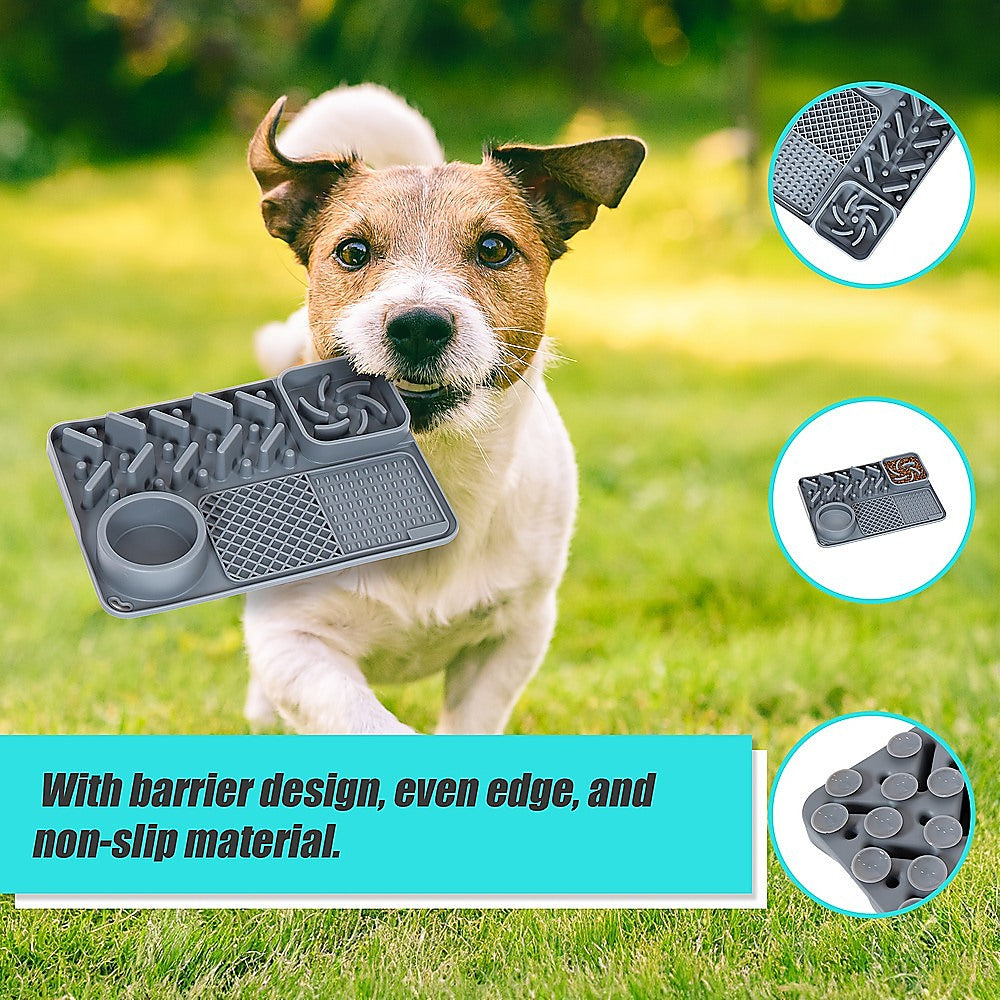 Bite Resistant Non-Slip Slow Feeder Licking Mat for Pets