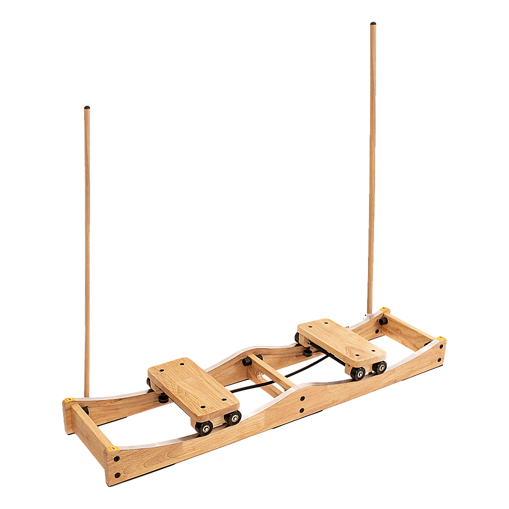 Premium Rubber Wood Ski Machine w/ Handrails