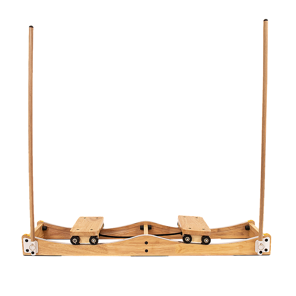 Premium Rubber Wood Ski Machine w/ Handrails