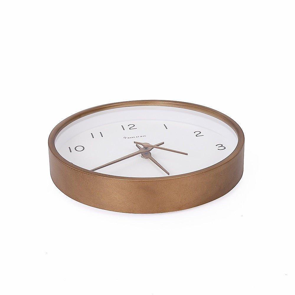 Solid Wood 10" Modern Wall Clock with Glass Face