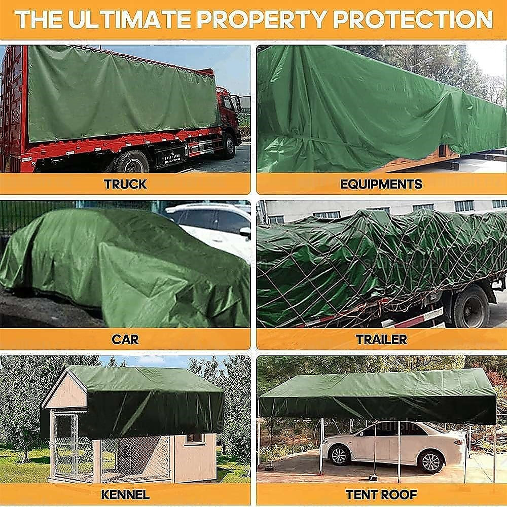 Heavy Duty Waterproof Canvas Tarp 3x4M, Sunblock, Dustproof