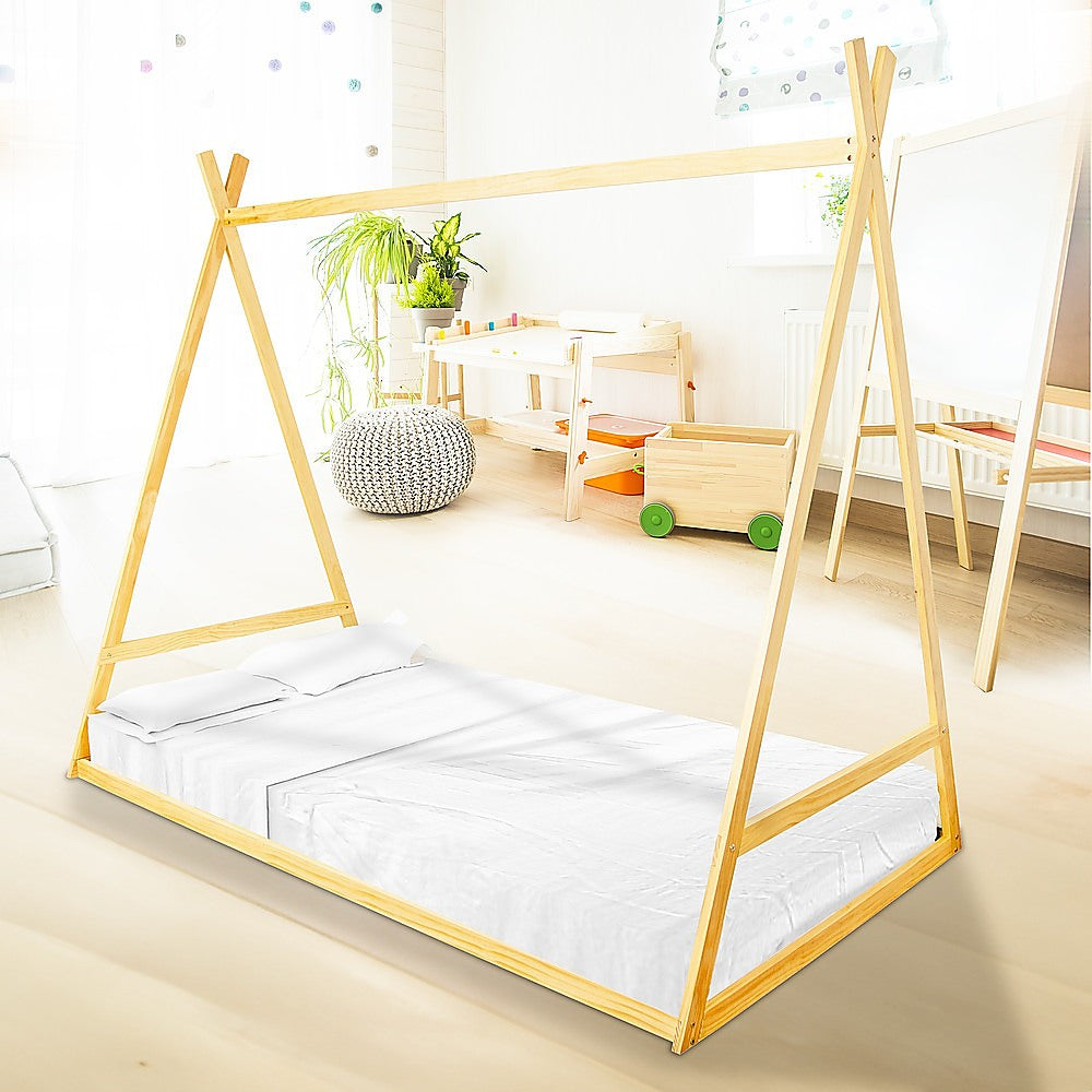 Natural Pine Montessori Toddler Floor Bed Frame King Single