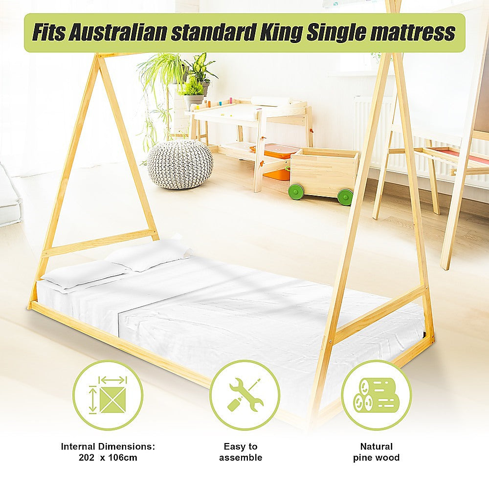 Kids Tent Montessori Toddler Floor Bed Wooden Bedframe Kids tent montessori toddler floor bed wooden bedframe